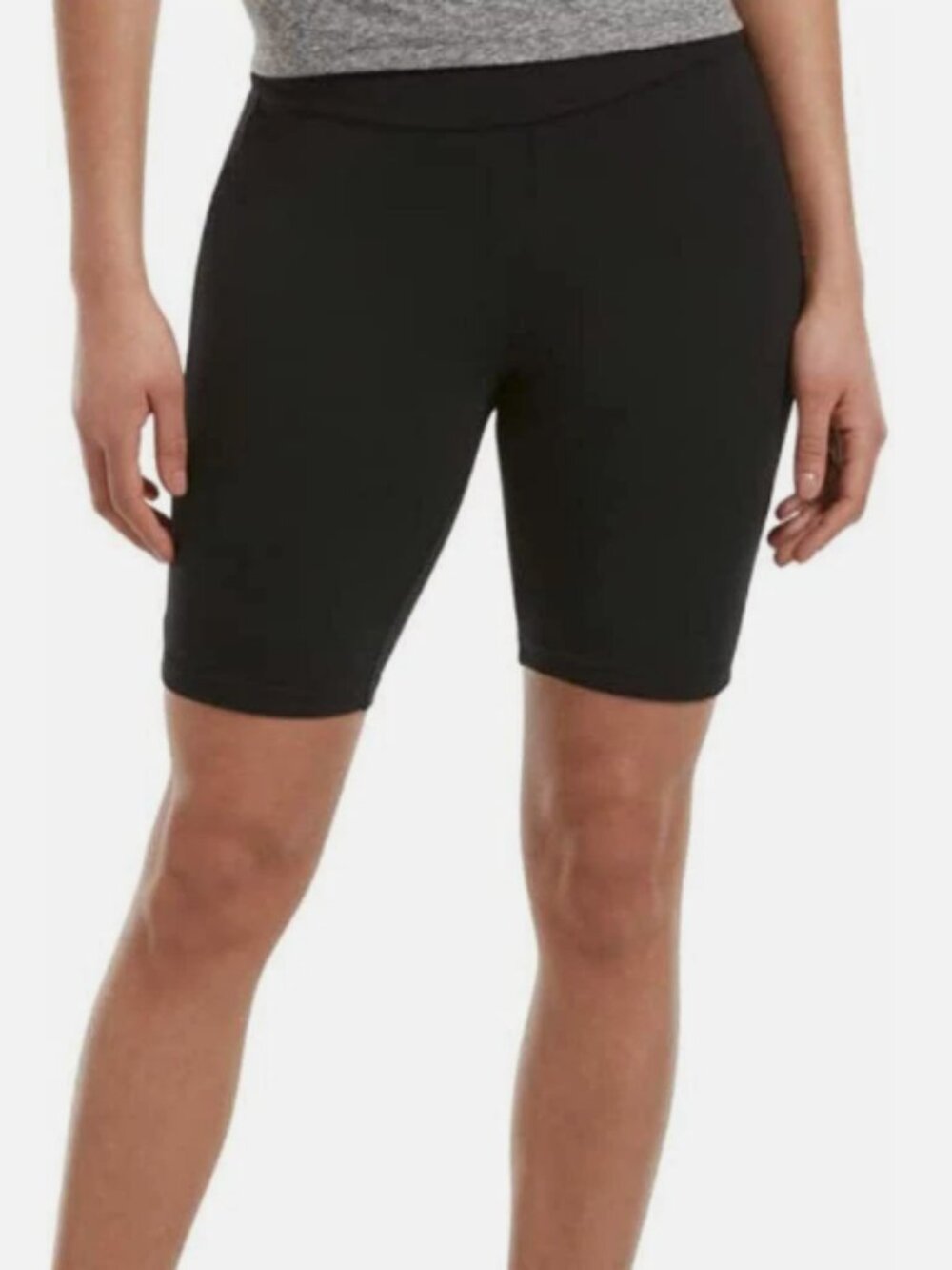 Hue Essentials High-Rise Bike Shorts, BLACK, XS